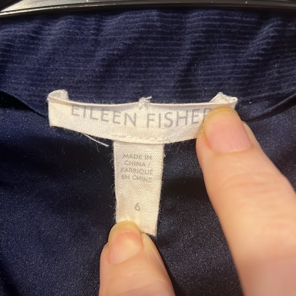 Eileen Fisher Mid Night blue Notch Lapel Corduroy Blazer size 6 - Picture 13 of 14
